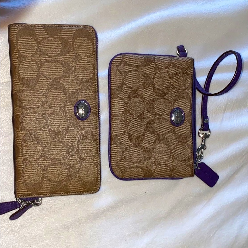 Coach matching wristlet and wallet